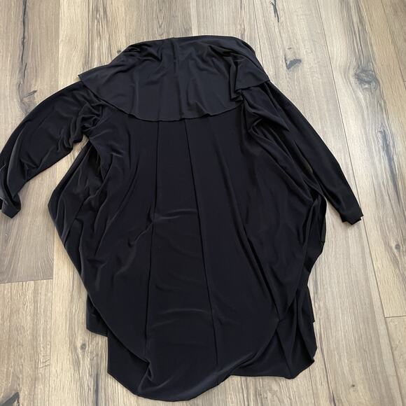 SYMPLI Grand Black Cardigan Open Jacket Top Stretch Plus Size 0G Draped Longline - Picture 9 of 9